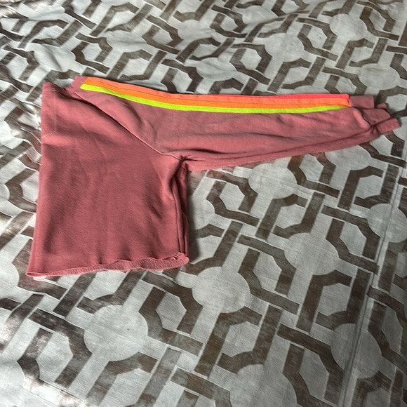 Aviator Nation Pink 5 Stripe Neon Crop Sweatshirt L NWOT Retired Style - Picture 5 of 8